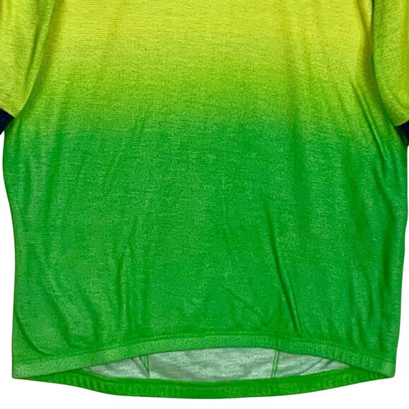 Vintage Nike Men Gradient Cycling Jersey 1/4 Zip Shirt Green/Yellow Short Sleeve - Picture 6 of 8